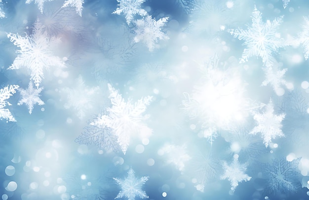 Unfocussed snowflakes winter background illustration