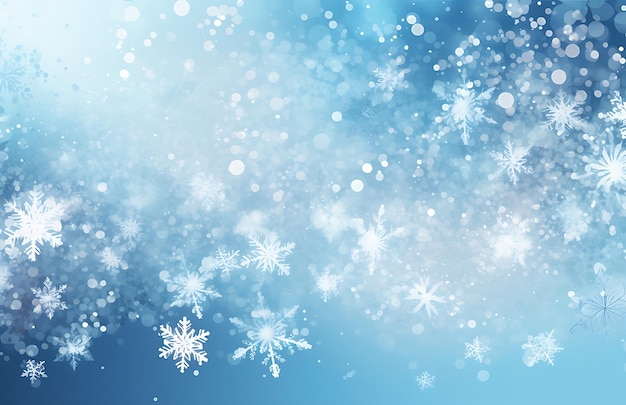 Unfocussed snowflakes winter background illustration