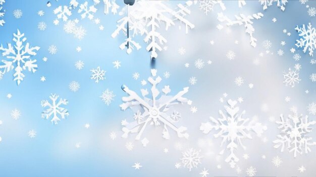 Unfocussed winter background with snowflakes