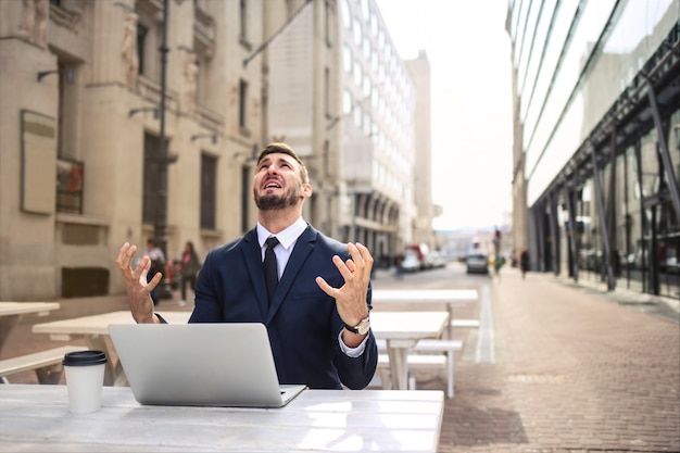 Unhappy angry businessman