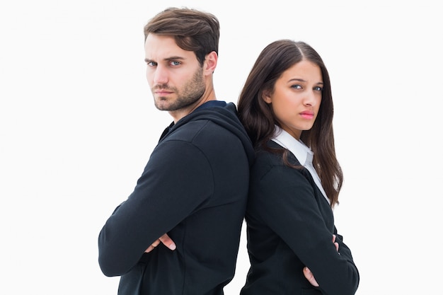 Unhappy couple not speaking to each other 