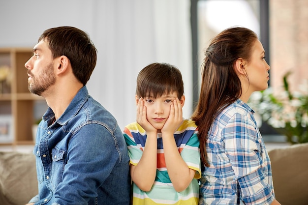 unhappy family at home