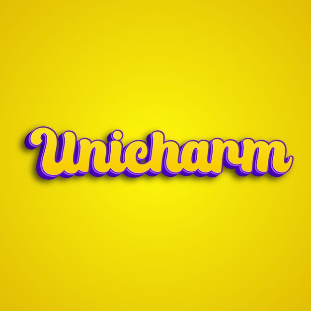 Unicharm typography 3d design yellow pink white background photo jpg