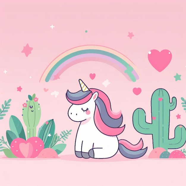 Foto unicorn achtergrond desktop behang schattige vector