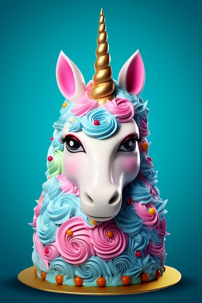 Foto torta di unicorno ia generativa