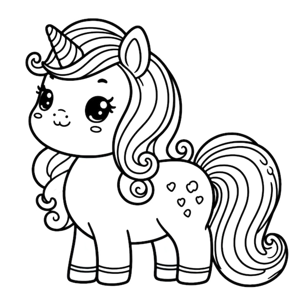 Unicorn coloring page for kids