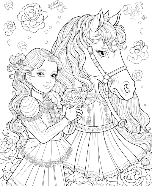 Unicorn coloring page for kids