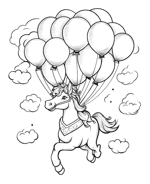 Premium AI Image | Unicorn coloring page for kids