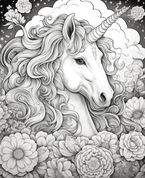 unicorn coloring pages for kids and adults