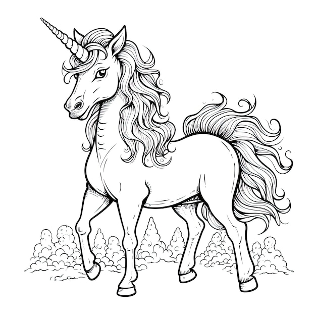 O unicórnio realista - Unicórnios - Coloring Pages for Adults