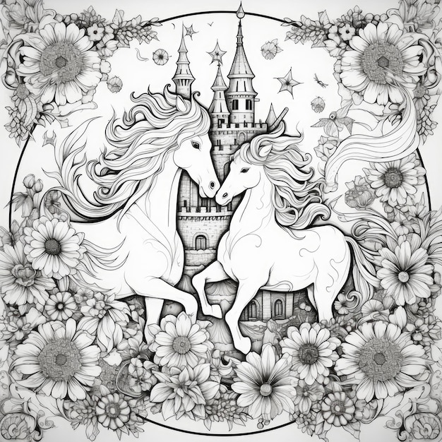 unicorn coloring pages for kids and adults