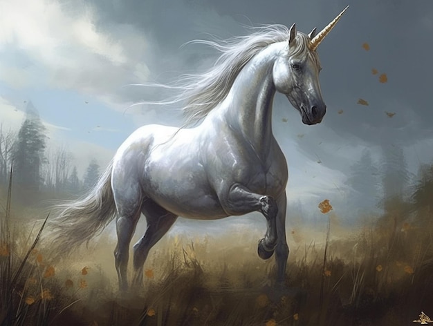 Unicorn Fantasy Illustration AI_Generated