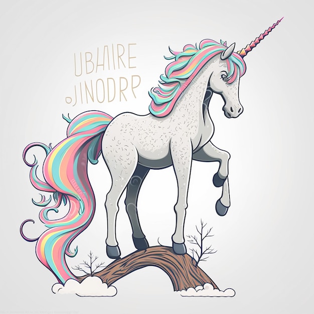 Unicorn Full Body Character Vector