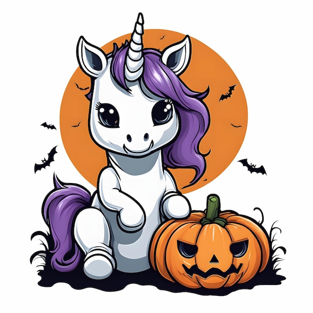 Photo unicorn halloween tshirt design