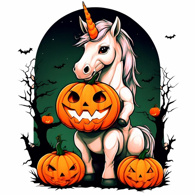 Unicorn Halloween TShirt Design