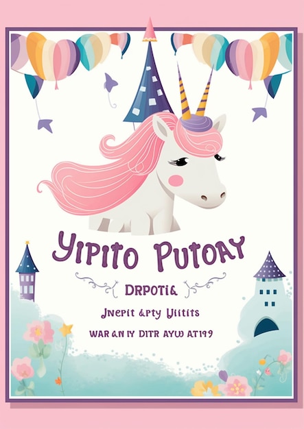 Photo unicorn invitation