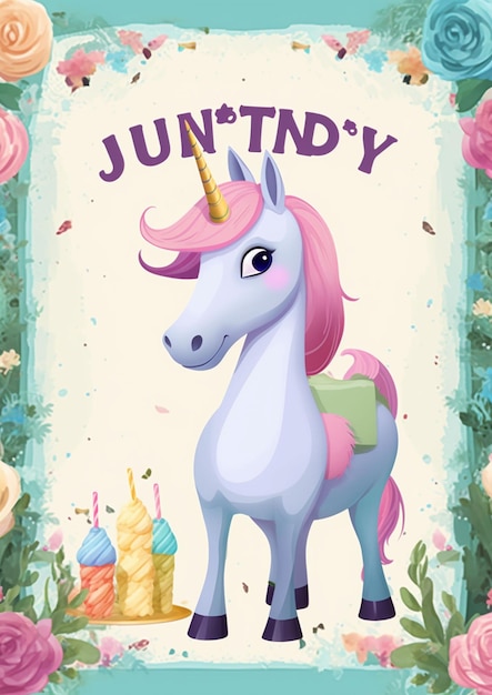 Photo unicorn invitation