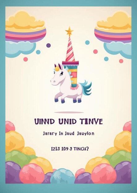 Photo unicorn invitation