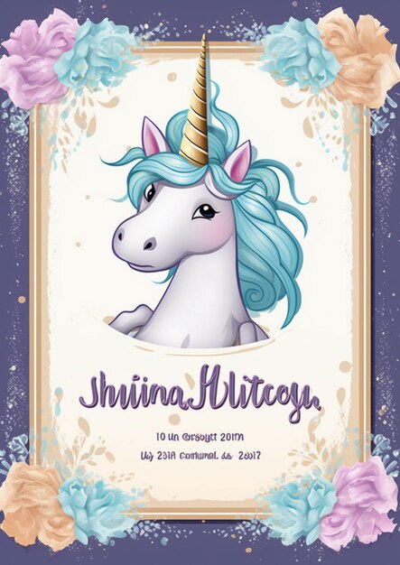 Photo unicorn invitation