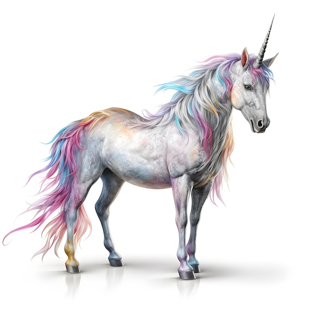 Photo unicorn isolated on white background 3d rendering