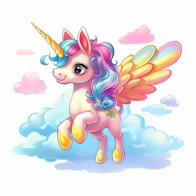 Unicorn isolated on white background