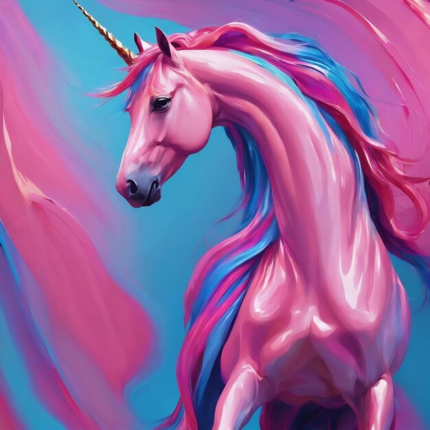 Unicorn liquid 1 6 pink blue background illustration wallpaper texture