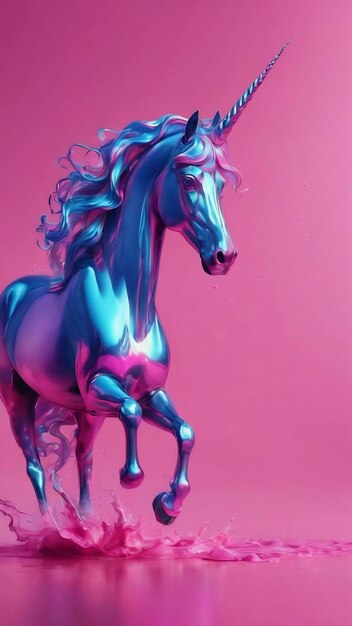 Unicorn liquid 3 1 pink blue background illustration wallpaper texture