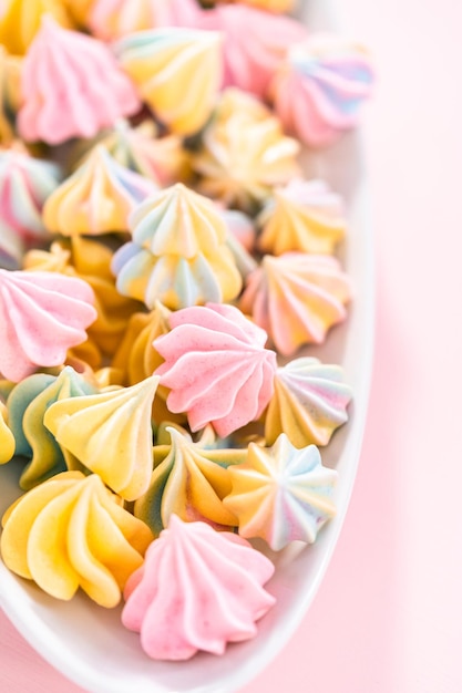 Unicorn meringue cookies