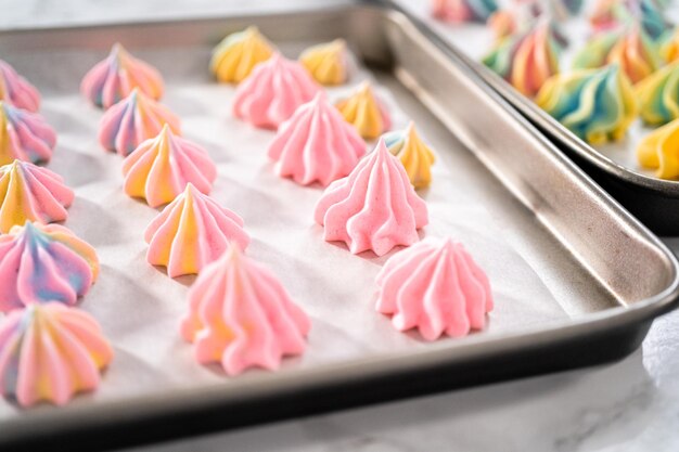 Unicorn meringue cookies