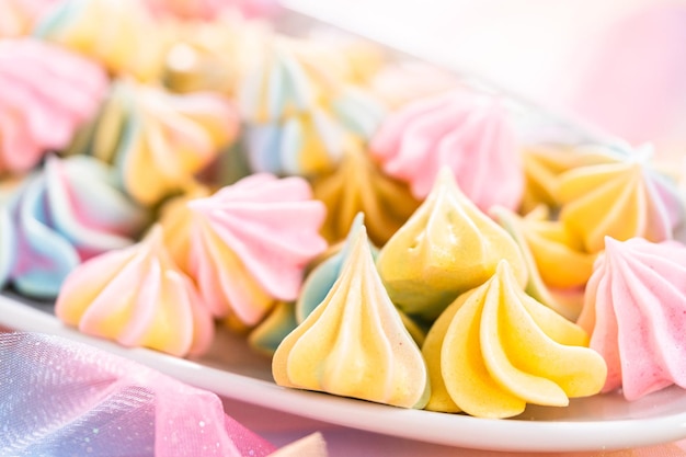 Unicorn meringue cookies