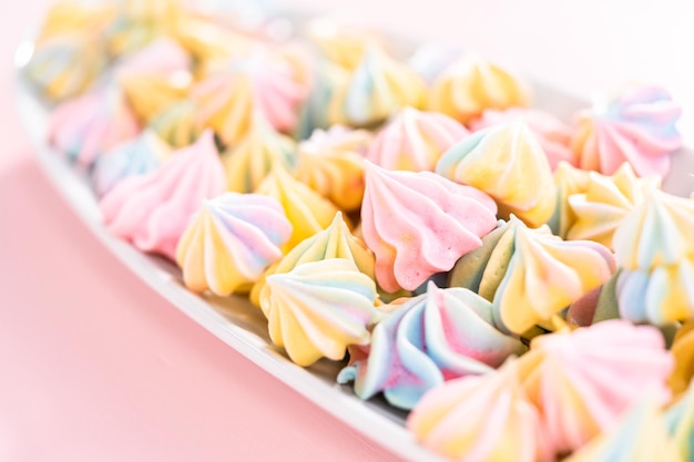 Unicorn meringue cookies