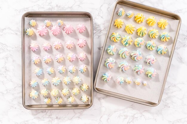 Unicorn meringue cookies