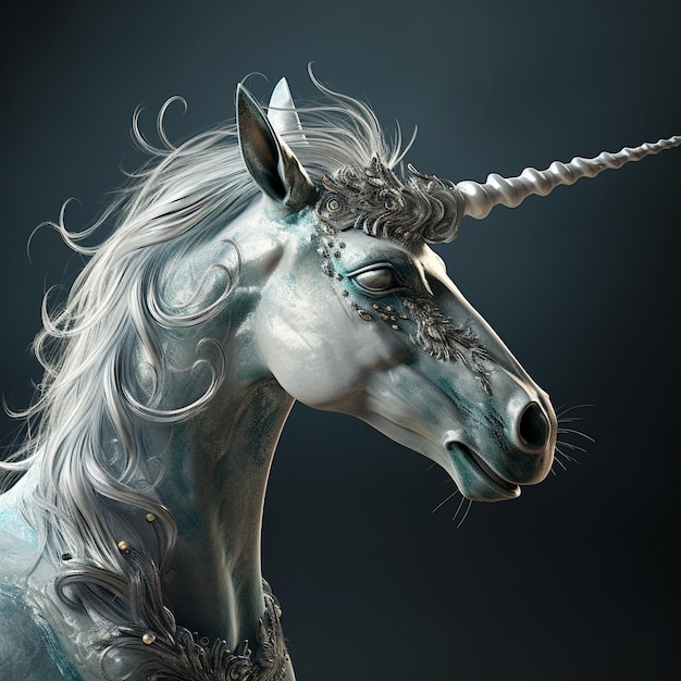 유니콘 초상화 유니콘 머리 Unicornio Retrato de unicornio