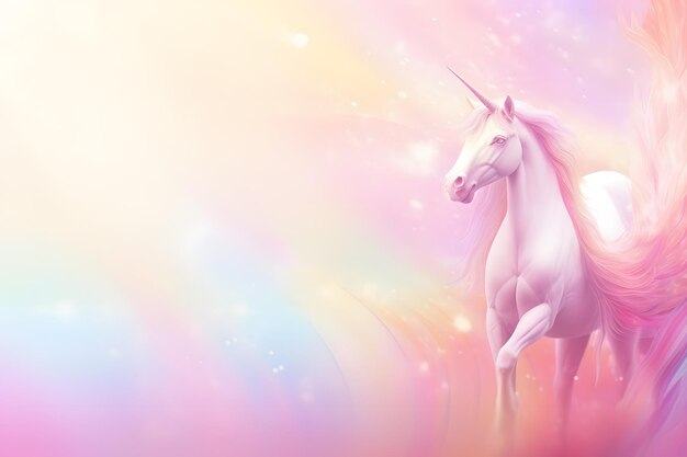 unicorn rainbow background dreamlike visuals light yellow light red light magenta light azure