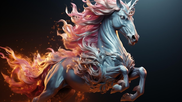 Photo a unicorn rearing background