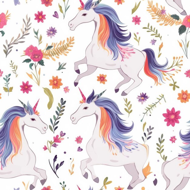 Unicorn seamless pattern