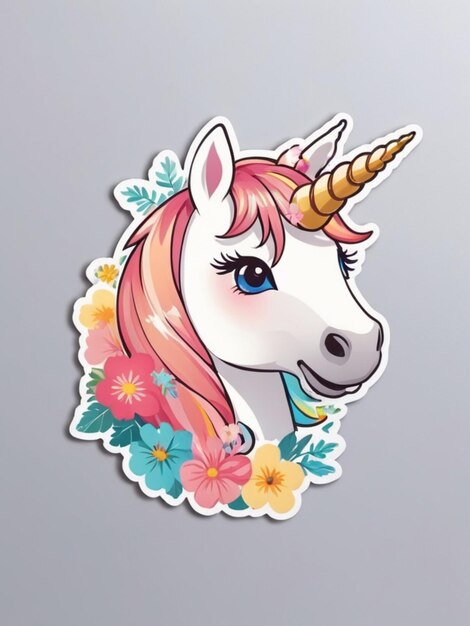 Photo unicorn tshirt design sticker