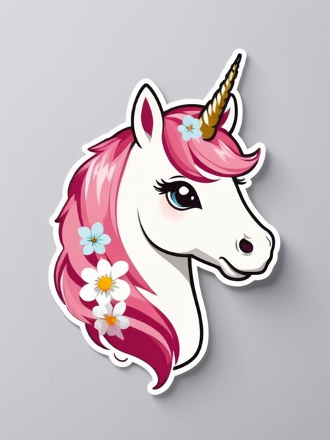 Photo unicorn tshirt design sticker
