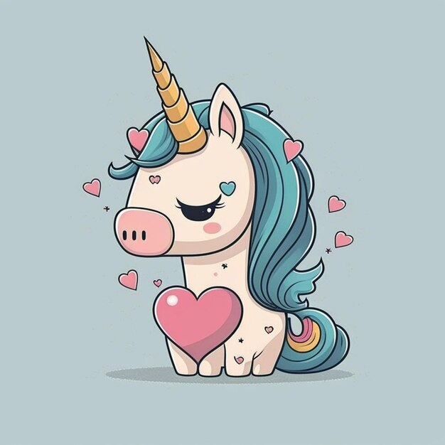 Unicorn Valentine Vector Illustratie