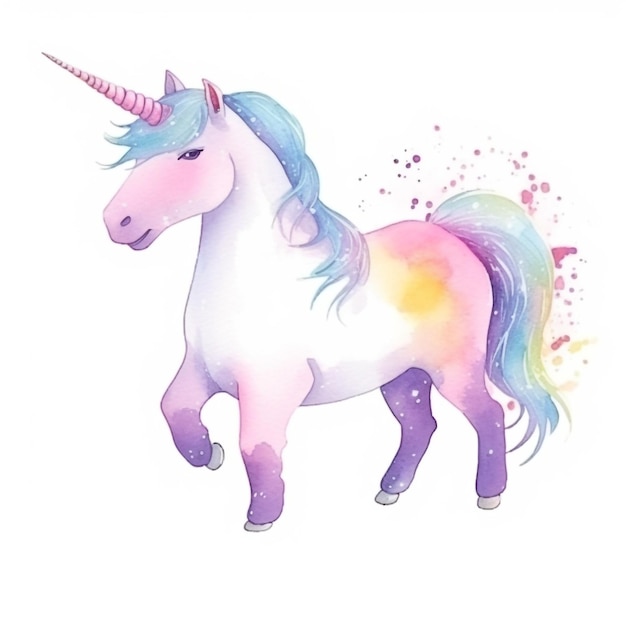 Photo unicorn watercolor