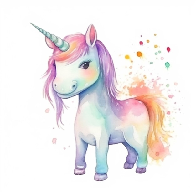 Photo unicorn watercolor