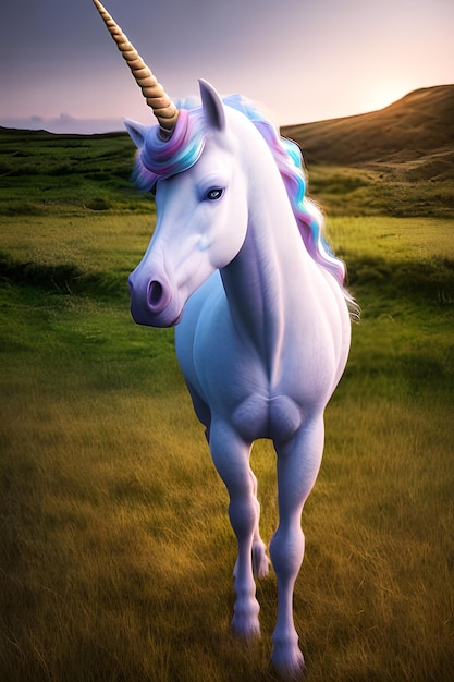A unicorn with a horn on its head