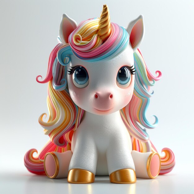a unicorn with rainbow hair and a pony on its head