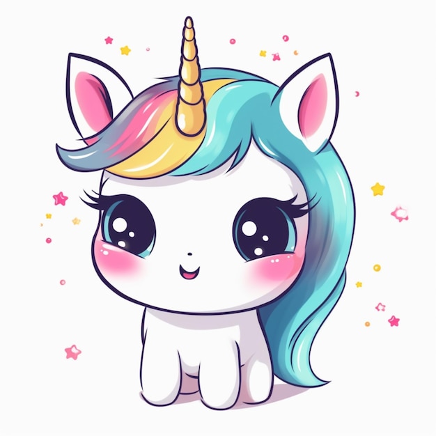 A unicorn with a rainbow mane.