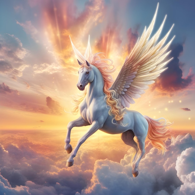 A unicorn with wings that says'wings'on it