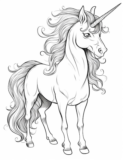 Unicorns are drawn in a line and then the tail is black.