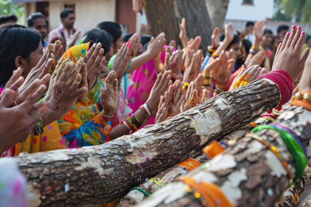 사진 인도 에서 호리 축제 를 축하 하는 신원 없는 사람 들