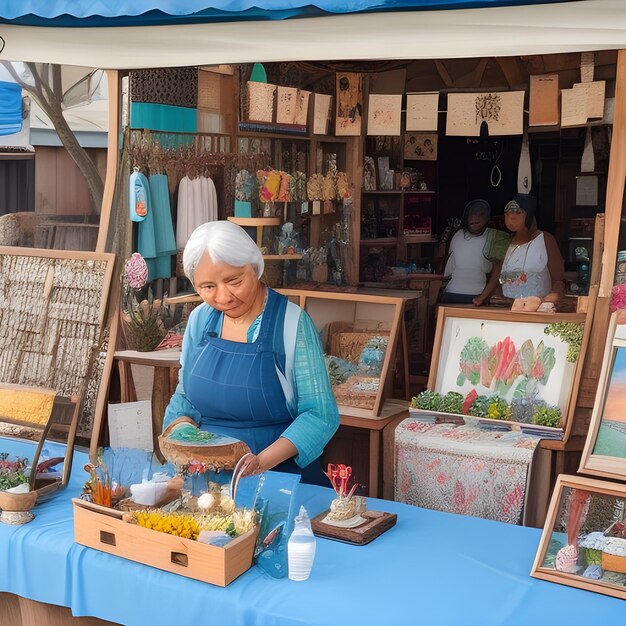 Photo unidentified people visit and enjoying the kala ghoda arts festival