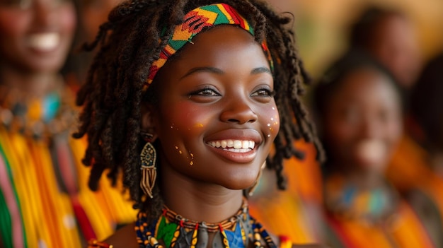 Photo unidentified togolese woman in traditional clothing at the lome