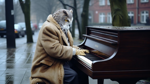 Uniek zingend dierenlied over natuurbehoud dat professionele foto-ai-kunstwerken beschermt